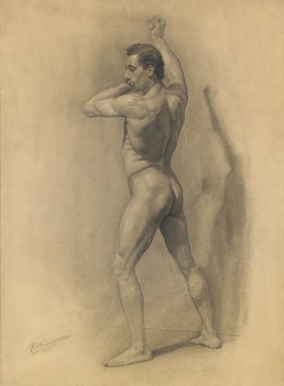 Studie av mansfiguren, 1875 av Theodore Robinson