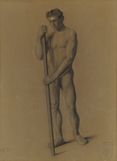 Studie av mansfiguren, 1875 av Theodore Robinson