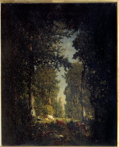 En aveny, Isle Adam-skogen. Målning av Theodore Rousseau (1812-1867) av Pierre Etienne Theodore Rousseau