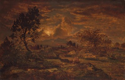 Solnedgång nära Arbonne, ca. 1860-65. av Theodore Rousseau