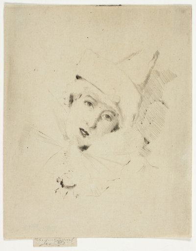 Pierrot, Porträtt av damen A.C. av Theodore Roussel