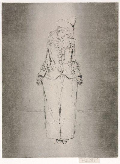 Pierrot en Pied, Porträtt av Lady A. C., 1888. av Theodore Roussel