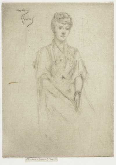 Porträtt av mrs. Cyprian Williams i kostym av Theodore Roussel
