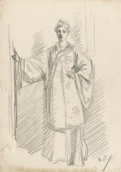 Stående figur i en kinesisk klänning av Theodore Roussel