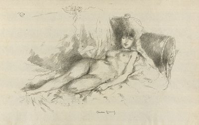 Studie från Naken, kvinna som sover av Theodore Roussel