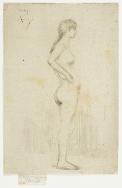 Studie från Nude of a Girl Standing av Theodore Roussel