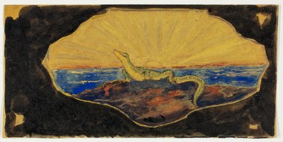 Namnlös ritning för ramkartouche (Salamander) av Theodore Roussel