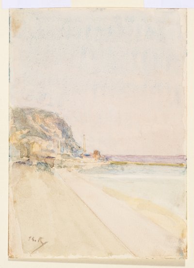 Utsikt över East Cliff, Hastings, före 1900 av Theodore Roussel