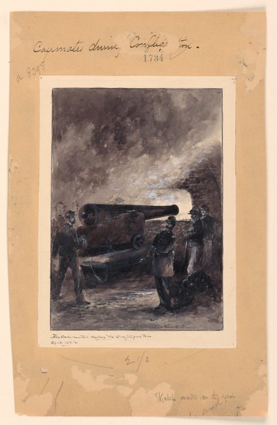 En kasemattpistol under branden av Theodore Russell Davis