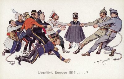 Allierade från WW1 spelar dragkamp med centralmakterna av Theodore Zasche