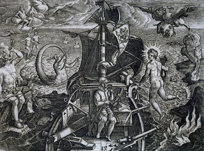 Allegori över Ferdinand Magellans resor (1480-1521), gravyr av Theodor de Bry (1528-1598) av Theodore de Bry