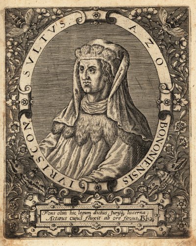 Azo av Bologna, fl. 1150-1230, italiensk jurist. av Theodore de Bry