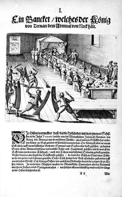 Bankett med kungen, 1606 av Theodore de Bry