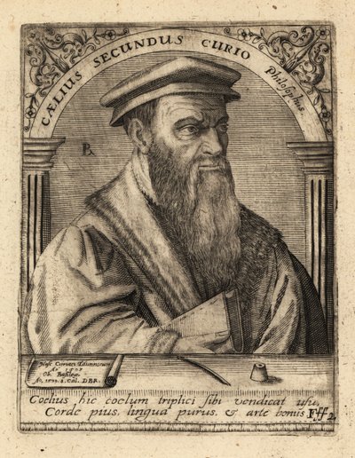 Caelius Secondo Curione, italiensk humanist. av Theodore de Bry