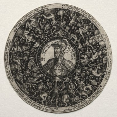 Design för ett fat med medaljonger, ca. 1558. av Theodore de Bry