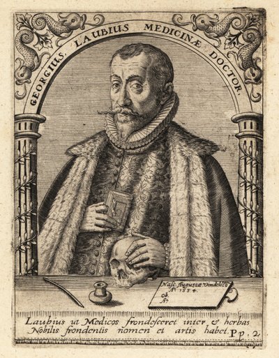 Georg Laube, tysk läkare från Augsburg av Theodore de Bry