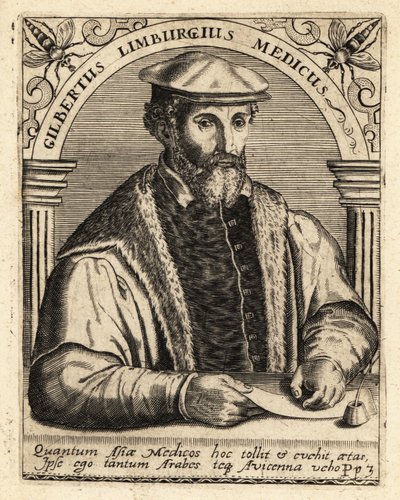 Gilbert Fusch av Limburg, holländsk läkare, 1504-1567. av Theodore de Bry