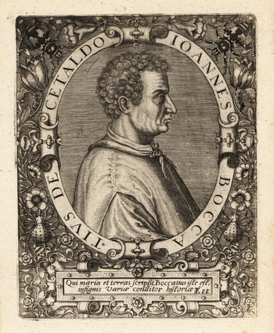 Giovanni Boccaccio, italiensk författare. av Theodore de Bry