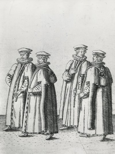 Livsmedelsaffärer i Sir Philip Sidneys begravningskort på väg till St. Pauls Cathedral, 1587 av Theodore de Bry