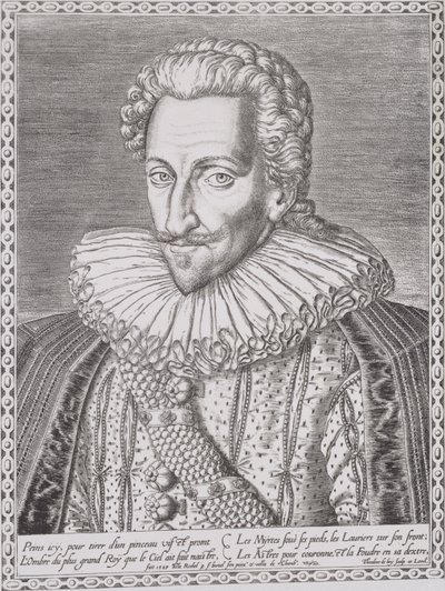 Henri IV (1553-1610) som kung av Navarra, 1589 av Theodore de Bry