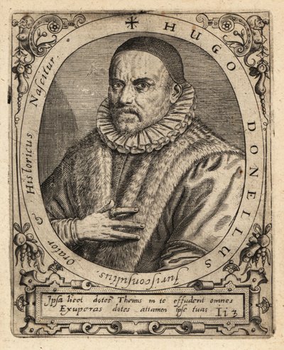 Hugues Doneau, fransk juridikprofessor. av Theodore de Bry