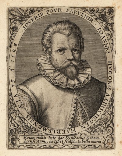 Jan Huyghen van Linschoten, nederländsk protestantisk köpman. av Theodore de Bry