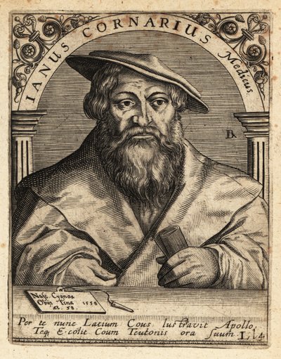Janus Cornarius, sachsisk humanist, c1500-1558. av Theodore de Bry