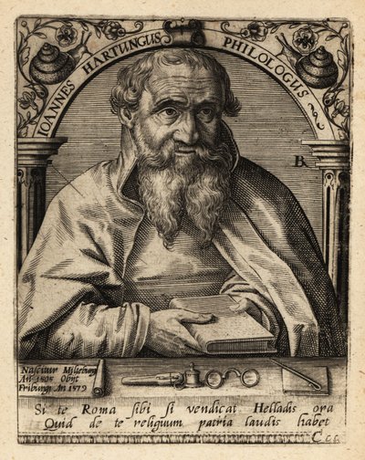 Johannes Hartung, tysk grekist och hebreist av Theodore de Bry