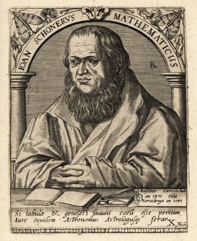 Johannes Schoner, tysk polymat av Theodore de Bry