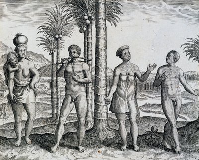 Ursprunget Etiopien, från arbete India Orientalis gravyr av Theodor de Bry (1528-1598), Afrika av Theodore de Bry