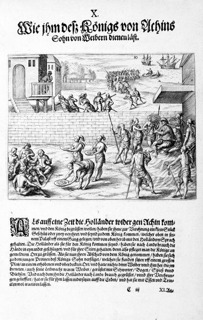 Offer till kungen, 1606 av Theodore de Bry