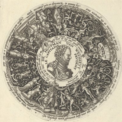 Porträtt av William I av Orange, från en serie Tazza-designer, ca. 1588. av Theodore de Bry