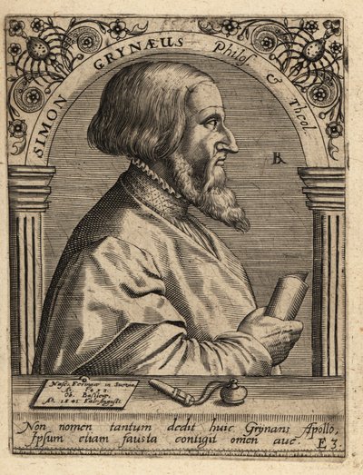 Simon Griner; 1493-1541, tysk lärd. av Theodore de Bry