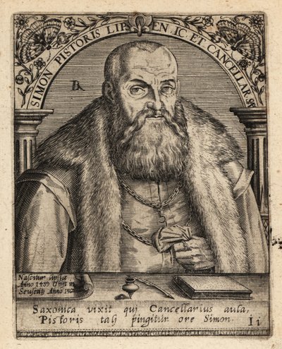 Simon Pistoris den yngre, tysk jurist. av Theodore de Bry