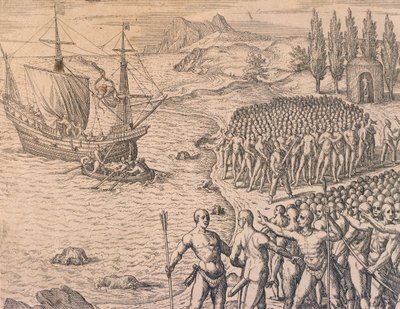 Portugisernas ankomst till Peru av Theodore de Bry