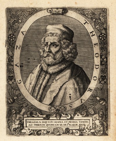 Theodore Gazis, grekisk humanist. av Theodore de Bry