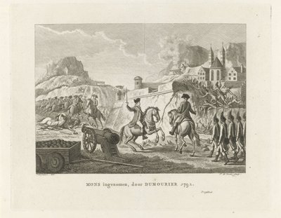 Erövring av Mons, 1792 Mons taken, av Dumourier 1792 (titel på objekt) av Theodorus de Roode