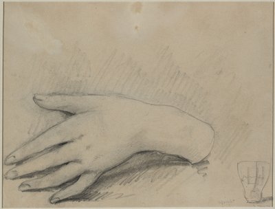 Studie av en kvinnas hand (verso) av Theodule Ribot