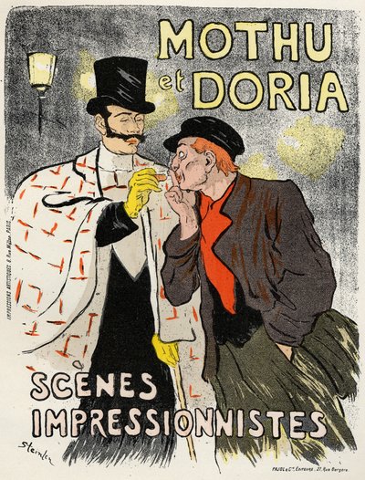 Konst. Underhållning. Sångarens mun och Doria. Affisch av Steinlen, Frankrike av Théophile Alexandre Steinlen