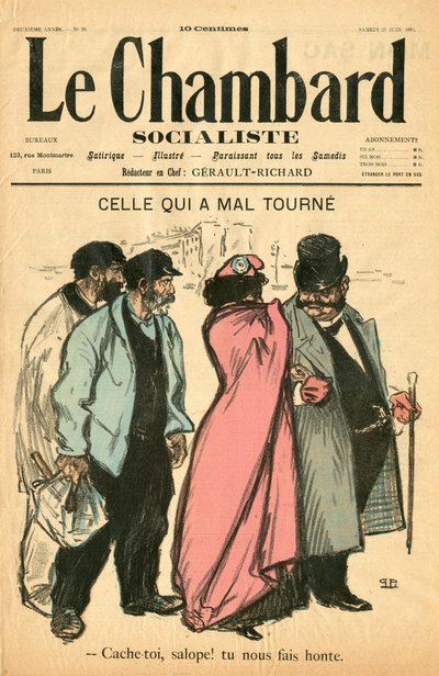 Omslag till ""Le Chambard Socialiste"", nummer 28, Satirical in Colors av Théophile Alexandre Steinlen