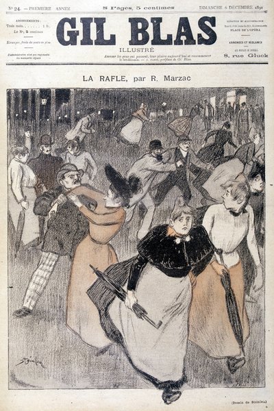 Teckning av Steinlen i Gil Blas, 1891-06-12. av Théophile Alexandre Steinlen