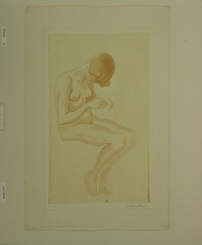 [Kvinna som målar naglarna (6:e stora nakenbilden)] av Théophile Alexandre Steinlen