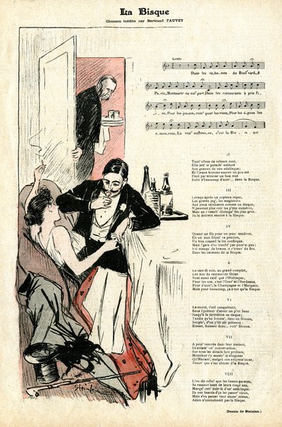 Sista sidan i tidningen Gil Blas nr. 4 den 22 januari av Théophile Alexandre Steinlen