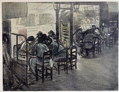 På kaféets terrass (På montern står ”” Absinthe 15””, “” Pernod 20””) Teckning av Theophile Alexandre Steinlen (1859-1923) 1900-talets Paris, Musee Carnavalet av Théophile Alexandre Steinlen