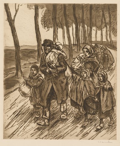 Flyktingfamilj av Théophile Alexandre Steinlen