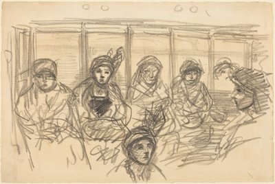Resenärer i tunnelbanan av Théophile Alexandre Steinlen