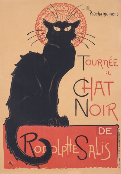 Chat Noirs turné av Théophile Alexandre Steinlen