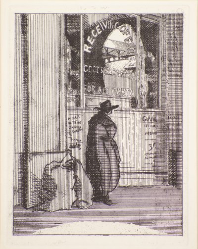 Paketkontor, 1900-talet (etsning) av Therese Lessore