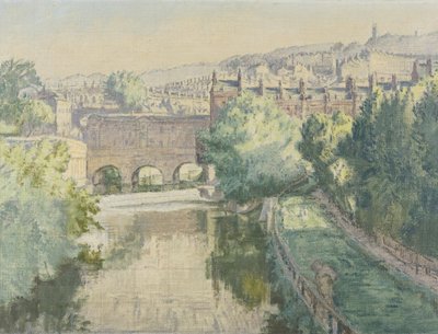 Pulteney Bridge över Avon vid Bath av Therese Lessore