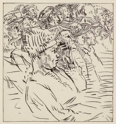 Teaterpublik, 1900-talet (etsning) av Therese Lessore